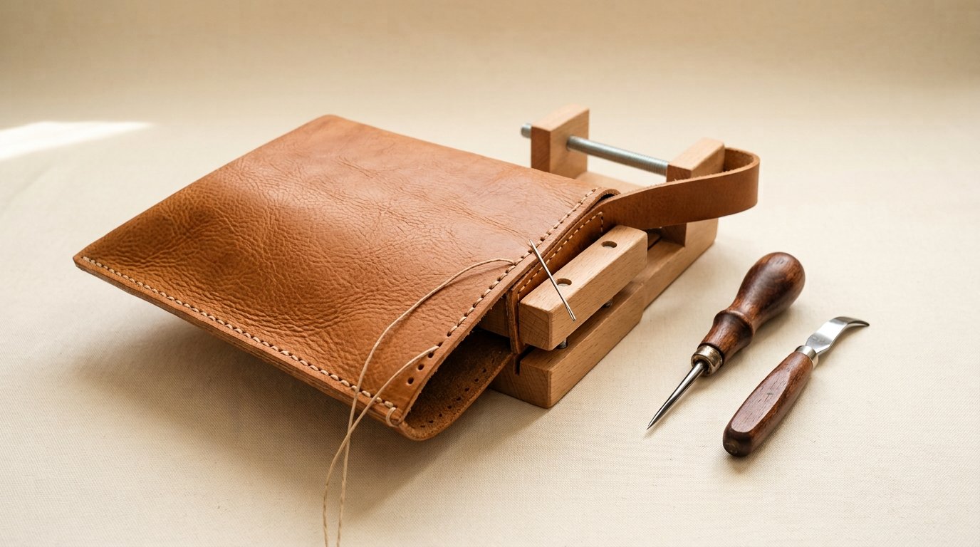 Illustrative leather goods process image